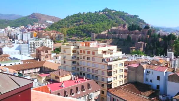 Techo Catedral Málaga Mejor Lugar Para Observar Colina Ciudad Que — Vídeos de Stock