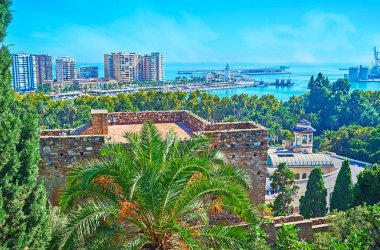 Torre del Cristo, Alcazaba, Malaga, İspanya