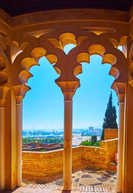 Nasrid Sarayı koridoru, Malaga, İspanya