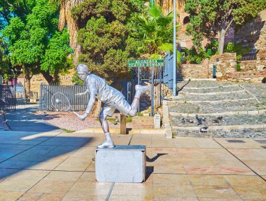 Malaga, İspanya 'da pandomim sanatçısı