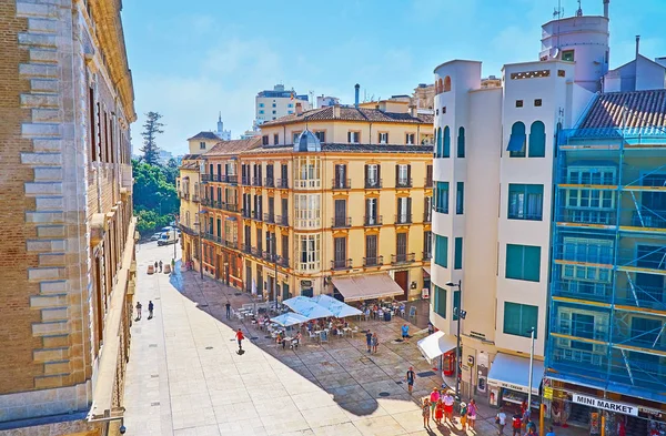 Top view on Aduana square, Malaga, Spain — Stock Photo, Image