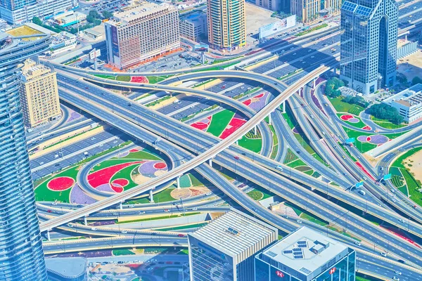 Dubai Emiratos Árabes Unidos Marzo 2020 Gran Carretera Sheikh Zayed — Foto de Stock
