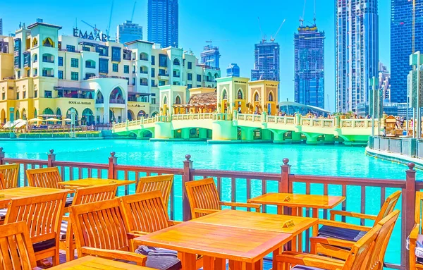 Dubai Emiratos Árabes Unidos Marzo 2020 Terraza Aire Libre Del — Foto de Stock