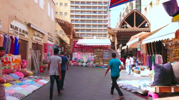 Dubai Émirats Arabes Unis Mars 2020 Allée Marché Old Souk — Video