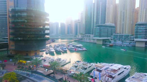 Dubai Emirados Árabes Unidos Março 2020 Pôr Sol Sobre Marina — Vídeo de Stock