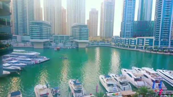 Dubai Emirados Árabes Unidos Março 2020 Panorama Marina Dubai Com — Vídeo de Stock