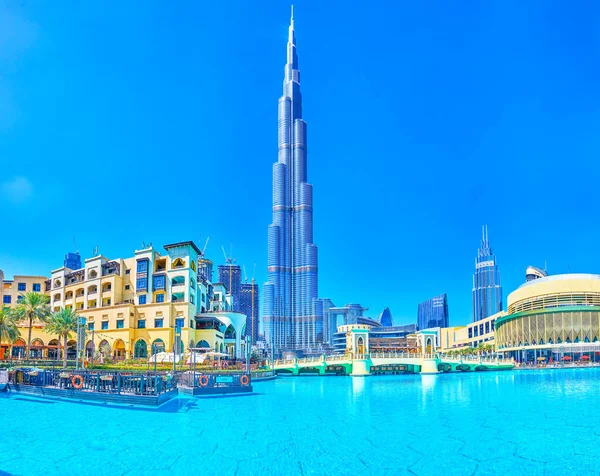 Dubai Emiratos Árabes Unidos Marzo 2020 Panorama Del Rascacielos Burj — Foto de Stock