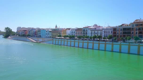 Seville Espagne Octobre 2019 Panorama Quartier Triana Avec Logements Anciens — Video