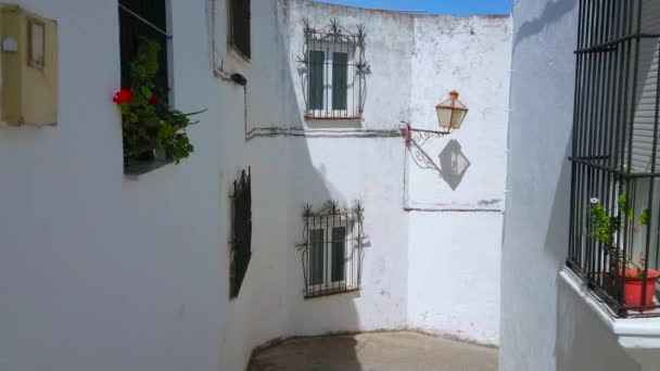 Arcos Spain September 2019 Utforska Medeltida Bostadsområden Pueblo Blanco Den — Stockvideo