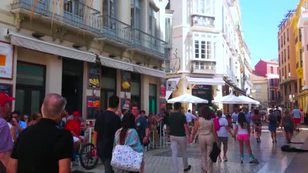 Malaga Spain September 2019 Shopping Calle Granada Street Famous Many — Stok Video