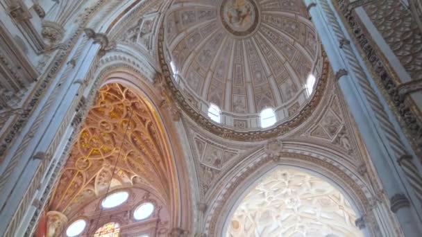 Cordoba Spain September 2019 Panorama Splendid Prayer Hall Medieval Capilla — 图库视频影像