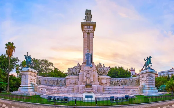 Кадиз Испания Сентября 2019 Панорама Памятника Кадис Кортесу Конституции 1812 — стоковое фото