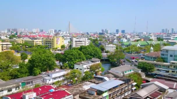 Bangkok Tajlandia Kwietnia 2019 Widok Lotu Ptaka Centralną Dzielnicę Wieżowcami — Wideo stockowe