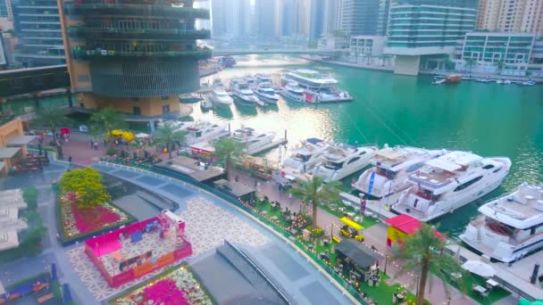 Дубай Оаэ Марта 2020 Вид Открытый Фуд Корт Marina Mall — стоковое видео