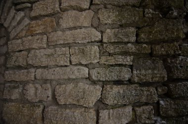 Eski taş duvar. Eski kale (gri arka plan duvar).