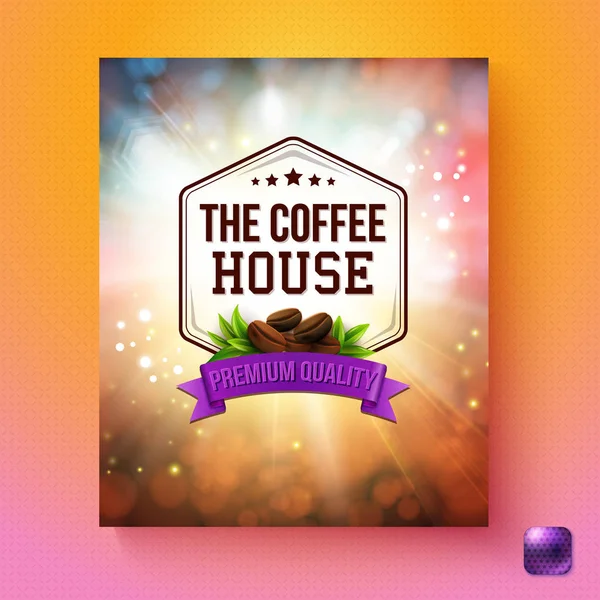 Rectangular Background Blurry Brown White Gradient Coffee House Premium Quality — Stock Vector