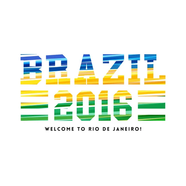 2016 Brazílie Vítejte Rio Kartu Nebo Plakát Design Zářivé Jasně — Stockový vektor