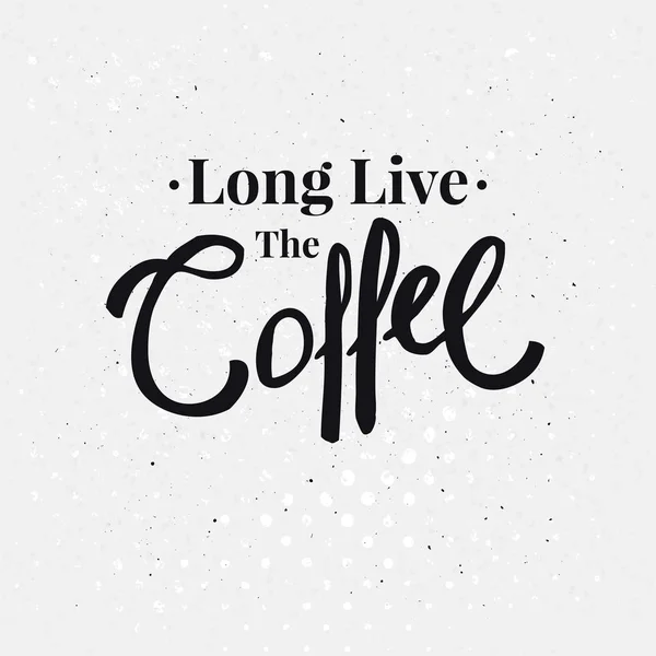 Black Long Live Coffee Text Calligraphic Word Coffee Light Textured — Stock Vector