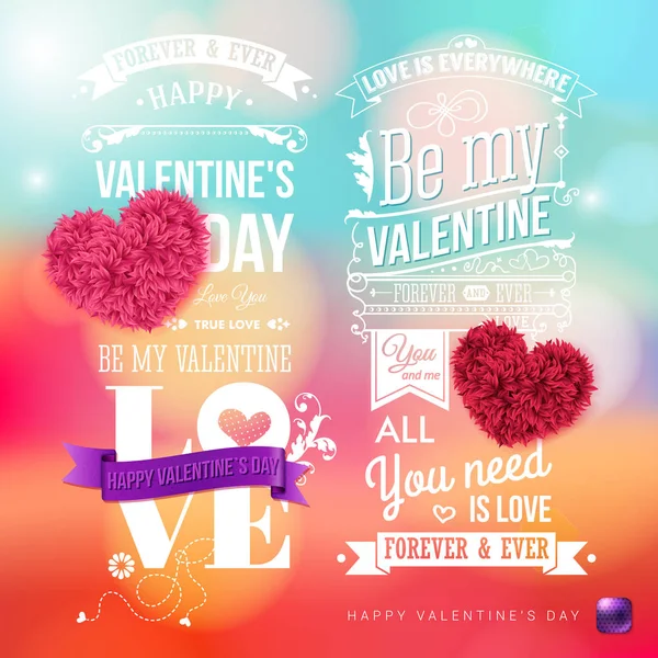 Colorful Shiny Background Light Effects Vector Illustration Set Valentines Day — Stock Vector