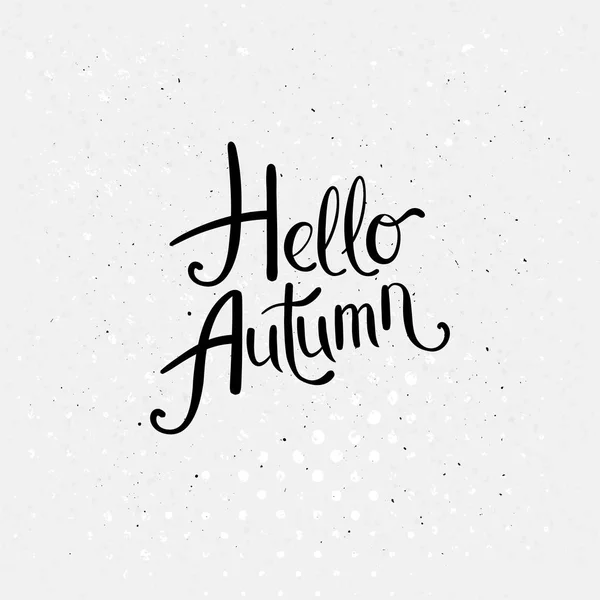 Élégant Design Hello Autumn Avec Texte Noir Classique Fluide Incliné — Image vectorielle