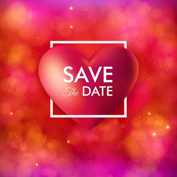 Salve Cartão Convite Data Para Casamento Evento Férias Pessoais Grande — Vetor de Stock
