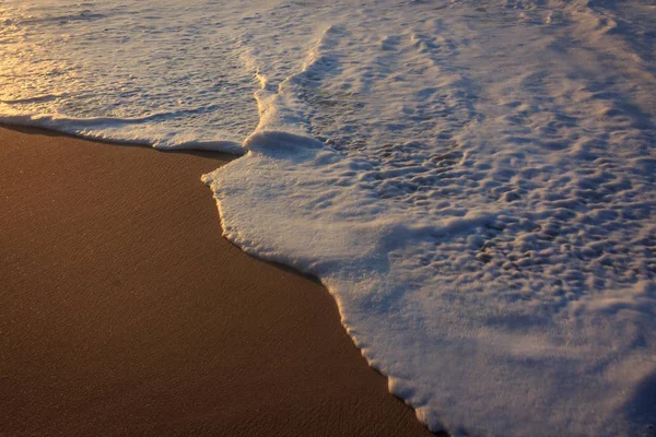 Plaża Aguda Sintra Portugalia Fala Mocy Zachód Słońca — Zdjęcie stockowe