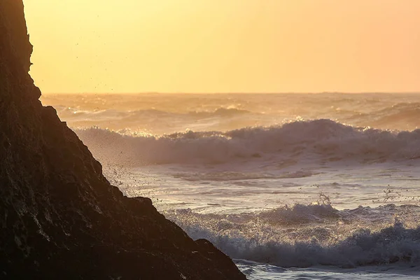 Magnifique Coucher Soleil Sur Plage Sintra Portugal — Photo