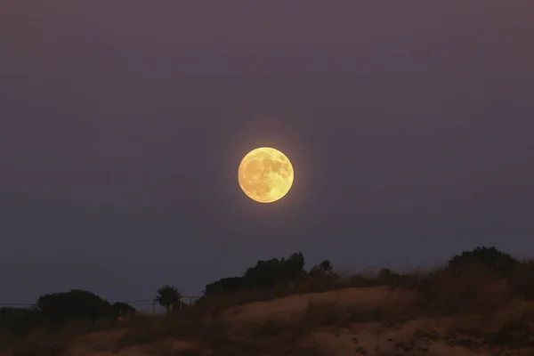 Beautiful Full Moon Guincho Beach Cascais Portugal — Stock Photo, Image