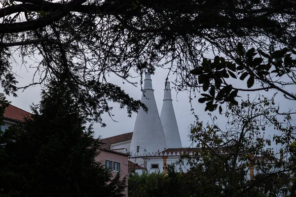 Die Schornsteine Des Nationalpalastes Von Sintra — Stockfoto