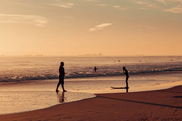 Закат Пляже Каркавелуш Кашкайш Лисбон Португалия — стоковое фото