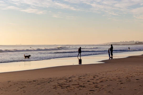 Beautiful Sunset Carcavelos Beach Cascais Lisbon Portugal — Stock Photo, Image