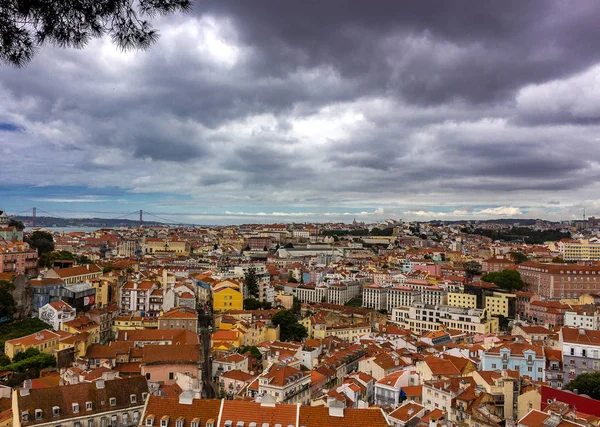 Lizbon Portekiz Üzerinden Panoramik Görünüm — Stok fotoğraf