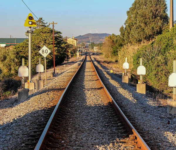 Paisagem Ferroviária Ferrovia Santarém Portugal — Fotografia de Stock