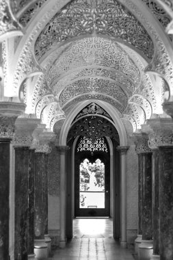 Monserrate Sarayı 'nın koridoru, sarayın içi, sintra, Portekiz