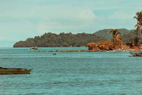 Paysage Tropical Avec Des Îles Rocheuses Eau Cristalline Palawan Philippines — Photo