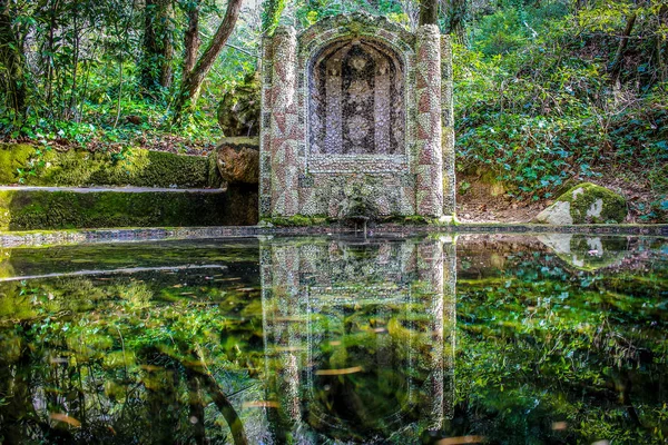 Reflexionen Wasser Pena Park Sintra Portugal — Stockfoto