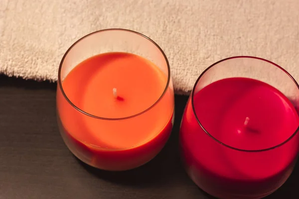 Spa Still Life Aromatic Candles — Stock Photo, Image