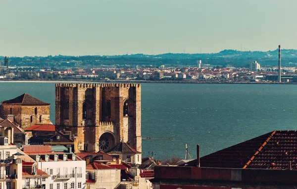 Lisbon Lizbon Katedrali Üzerinden Panoramik Görünüm — Stok fotoğraf