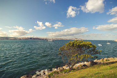 Cacilhas'tan Lizbon'a, Tagus Nehri'ne, Portekiz'e manzara