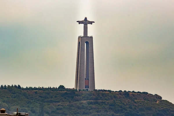 Vista Para Rei Cristo Almada Lisboa Portugal — Fotografia de Stock