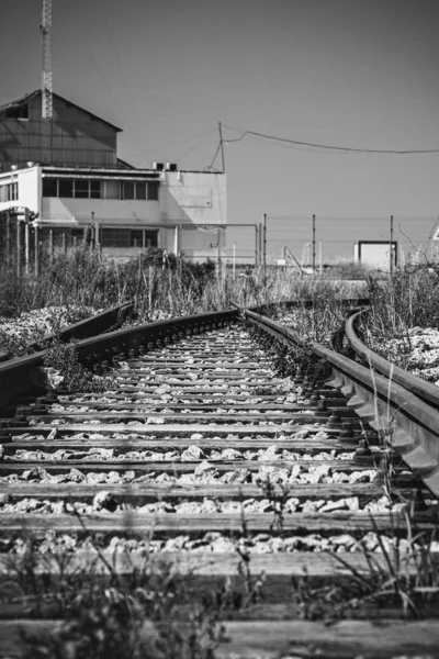 Σιδηροδρομικός Σιδηρόδρομος Στο Μπαρίρο Μεταφορά Λισαβόνα Πορτογαλία — Φωτογραφία Αρχείου