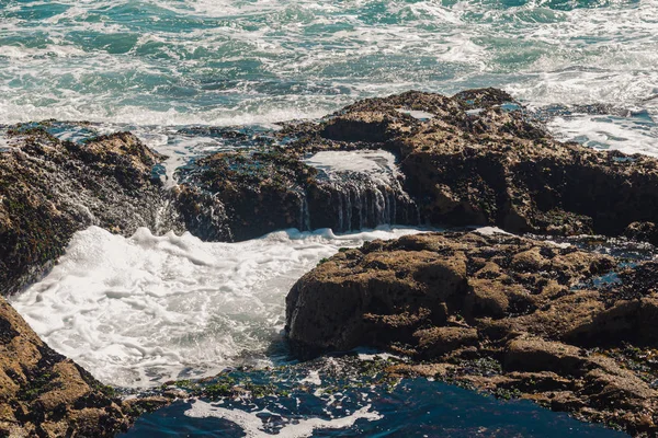 Wellen Des Meeres Strand Cascais Portugal — Stockfoto