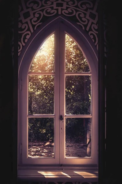 Hermosa Puesta Sol Través Ventana Sintra Portugal — Foto de Stock