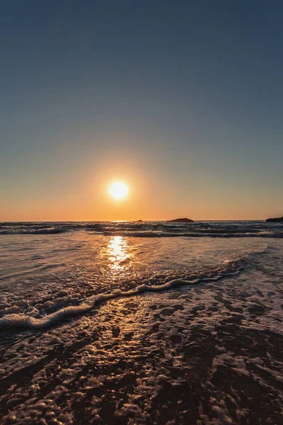 Vacker Solnedgång Stranden Adraga Sintra Lissabon Portugal — Stockfoto