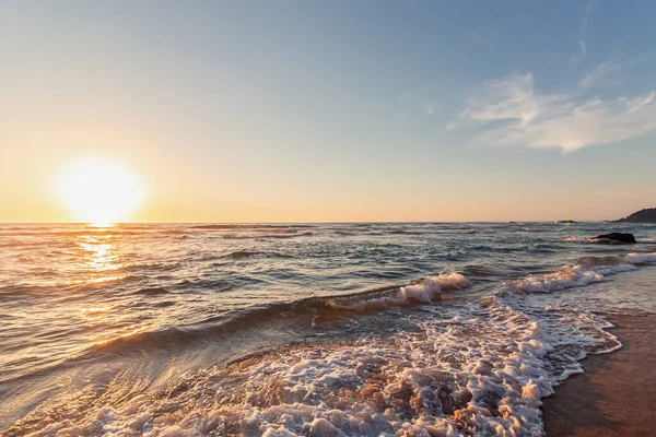 Vacker Solnedgång Stranden Adraga Sintra Lissabon Portugal — Stockfoto