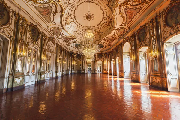 Salón Baile Del Palacio Nacional Queluz Fue Construido Entre 1747 Imagen de stock