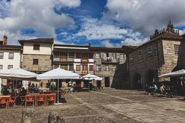 Blick Auf Die Historischen Gebäude Von Guimaraes Dem Geburtsort Portugals Stockfoto