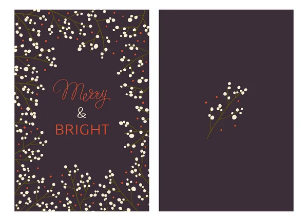 Weihnachtskarten mit Zweigen — Stockvektor