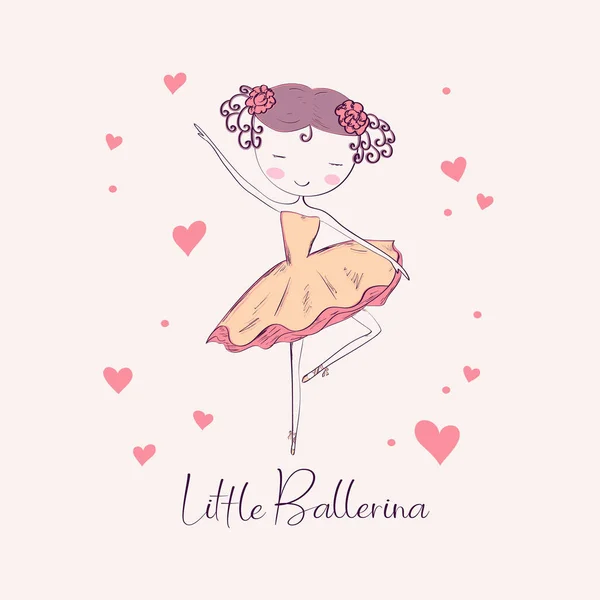 Kleine ballerina danser — Stockvector