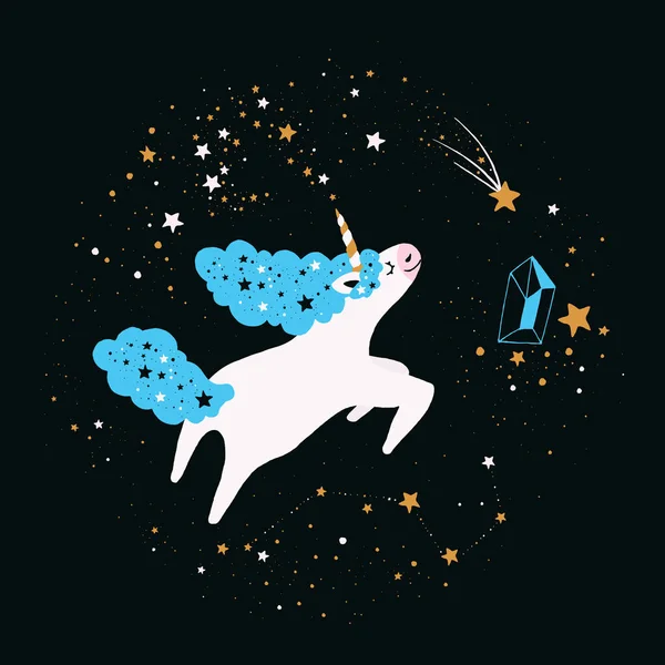 Stellar Unicorn Sticker — Stock Vector
